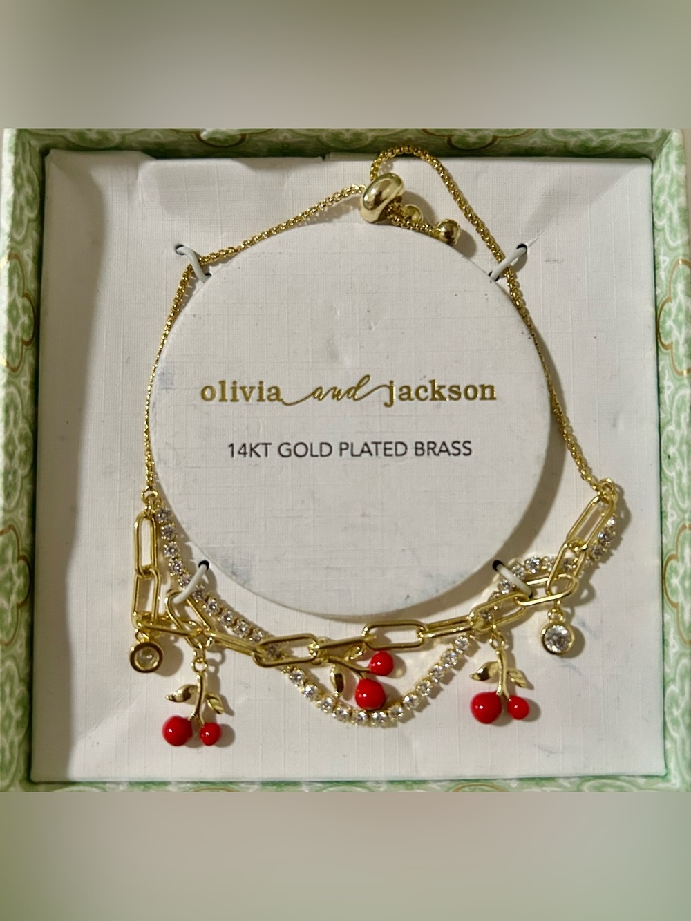 Olivia and Jackson Gold-Plated Cherry Layered Necklace - Red